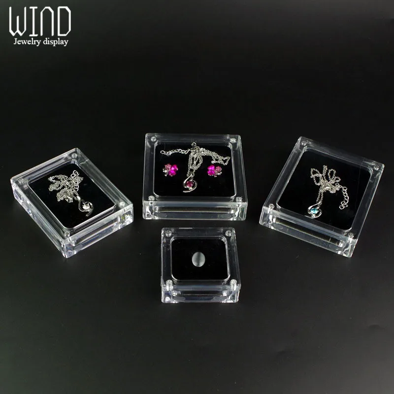 

Creative Transparent Jewelry Display Box Necklace Pendant Case Acrylic Showing Case Holder Jewelry Gift Box Trinket Box