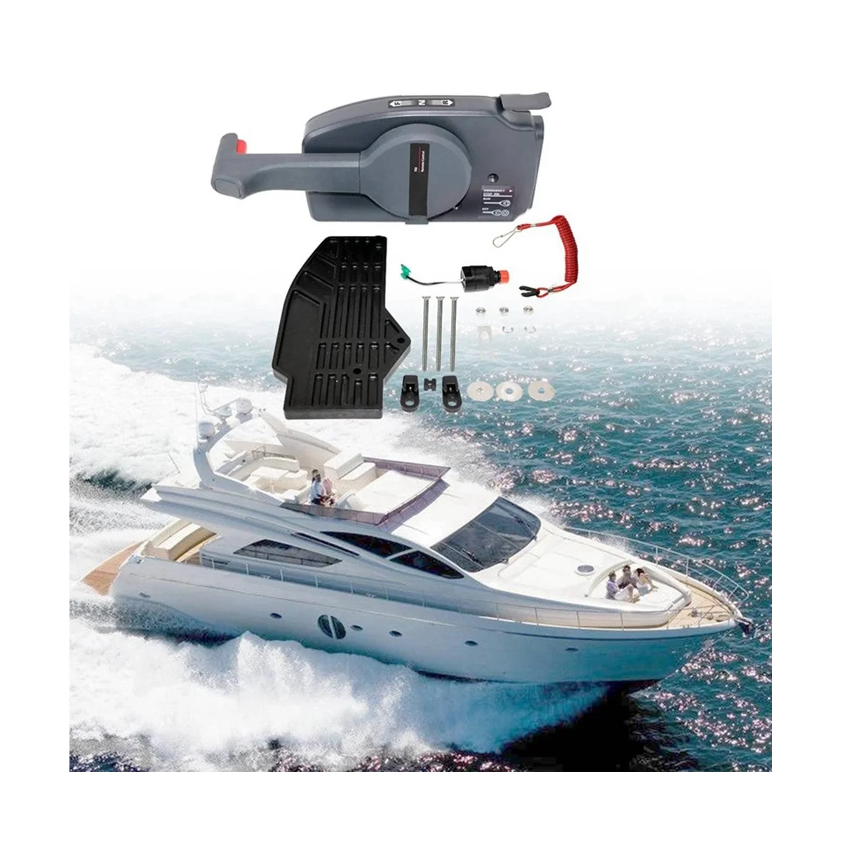 

Outboard Remote Control Box Outboard Side Mount Control Box for YAMAHA Boat Engine (Simple)