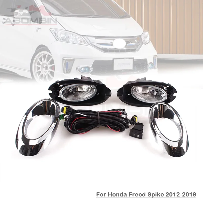 

Front Bumper Halogen Fog Light Fog Lamp Set With Chrome Cover Wiring Harness Switch Upgrade Kit For Honda Freed Spike 2012-2019