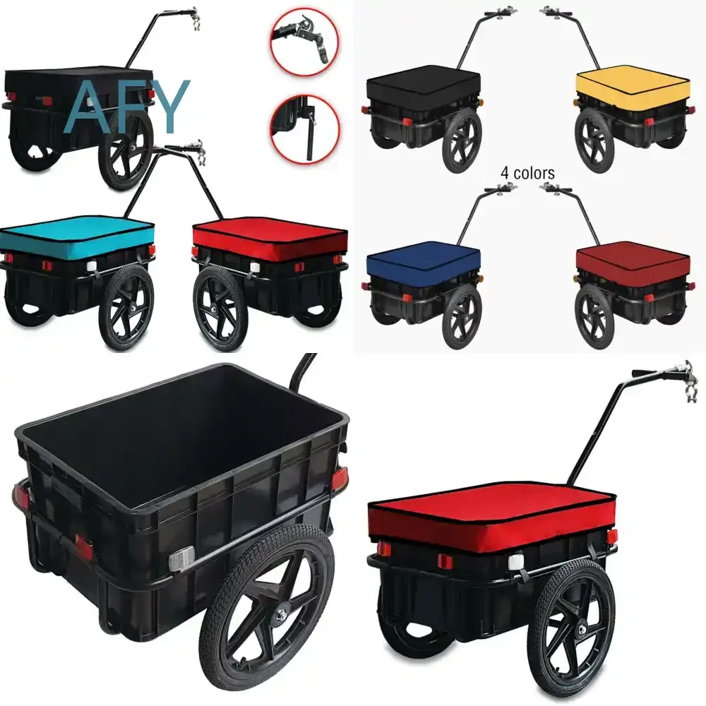 Bicycle Trailer for Outdoor Travel Camping Hiking Mountain Bike Pet Carrier Foldable Detachable Cargo Trailer for Adult Kids