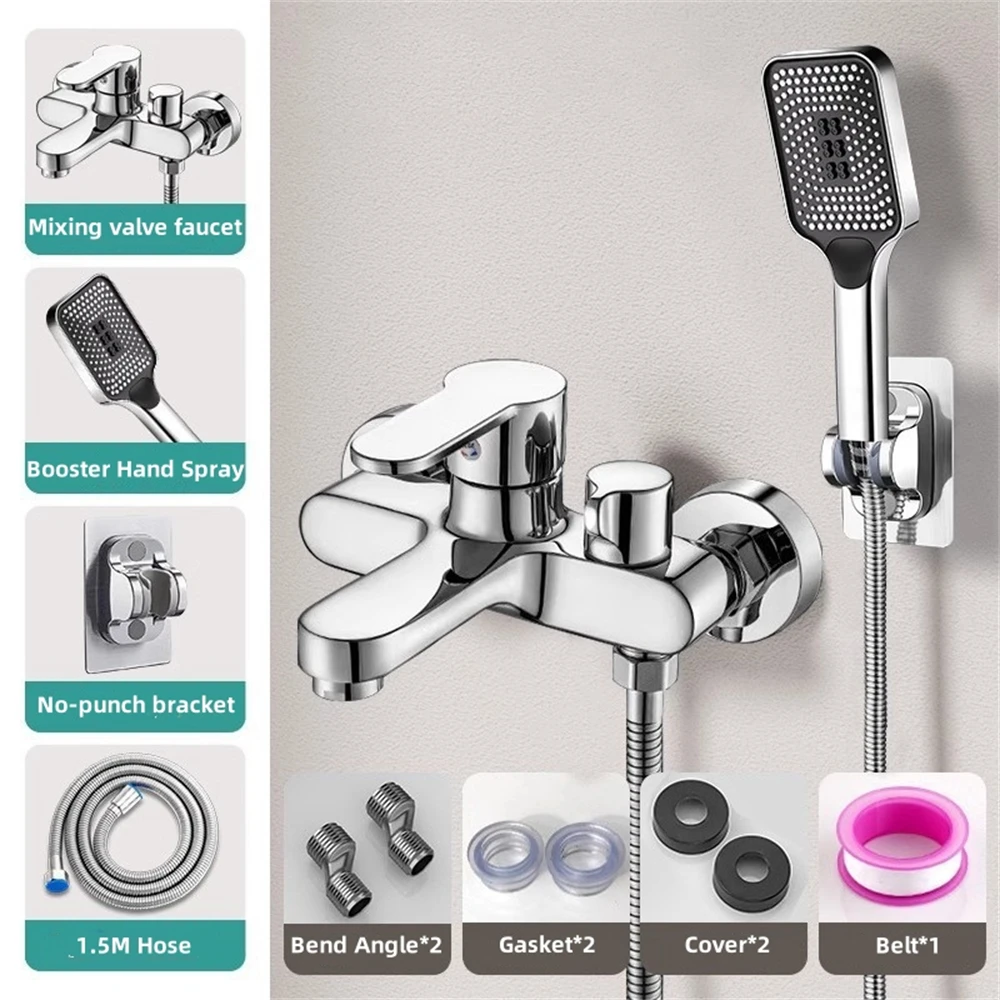 Bathroom Triple Shower Faucet Hot and Cold Water Faucet Mixer Valve Bathtub Water Heater Bath Shower Set Bathroom Accessories