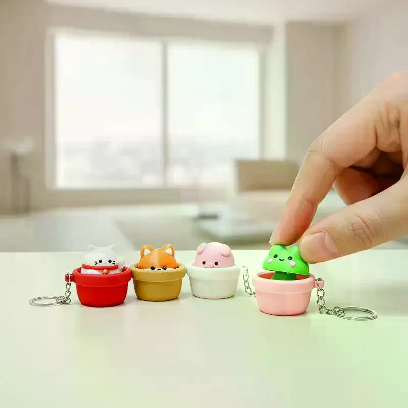 Pressure Relief Soft Slow Rebound Finger Button Fidget Clicker Keychain Portable Toy for ADHD Adults Kids