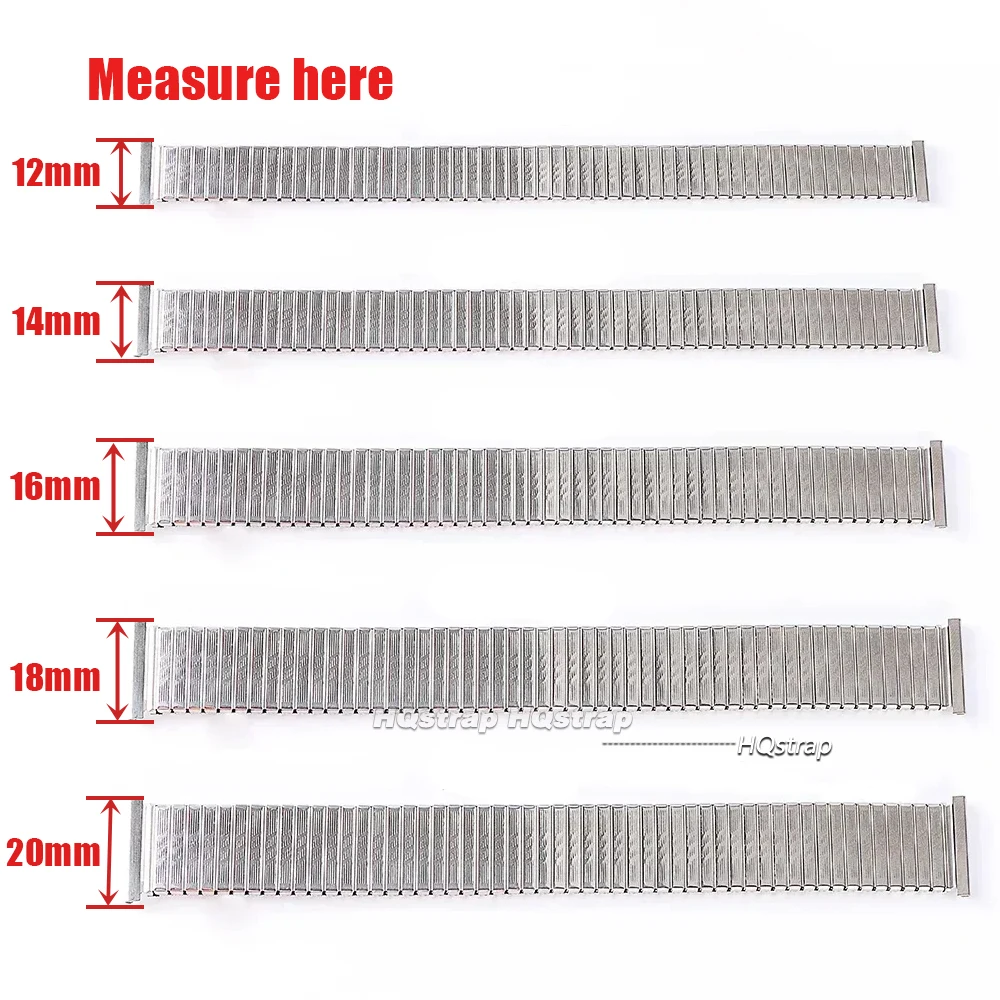 伸縮性のある伸縮性のある金属ブレスレット,ロレックス,ユニバーサル,12mm, 14mm, 16mm, 18mm, 20mm