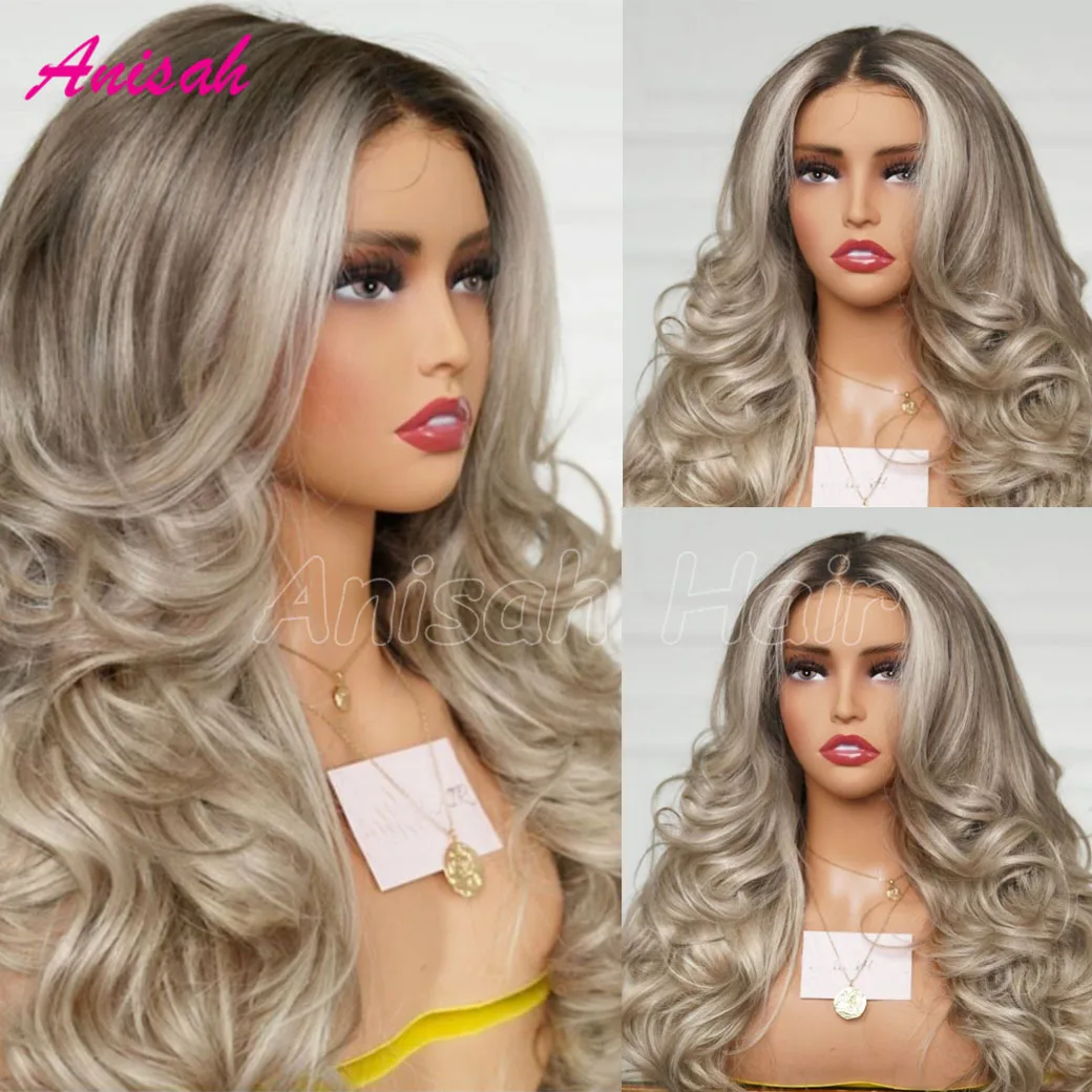 Asblonde Golvende Kant Voor Pruiken Menselijk Haar Preplucked Braziliaanse Remy Haar 5x5 Vetersluiting Menselijk Haar lijmloze Pruiken