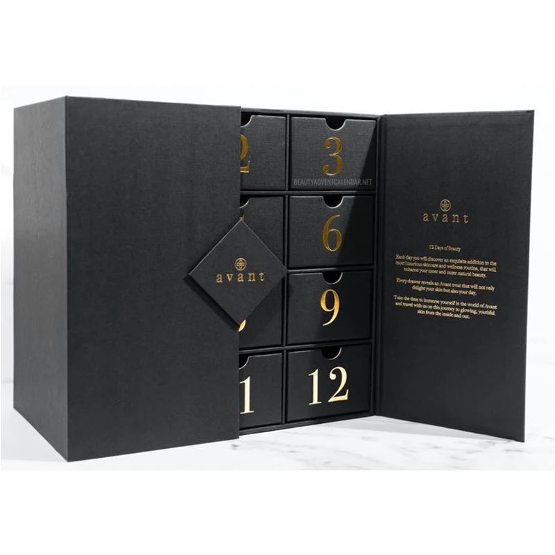 Customized productPersonalized custom advent calendar cardboard box with drawers 12 Days 24 Days Luxury gift box for R