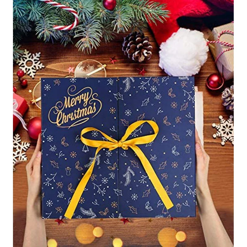 Customized productCustom Luxury Gift Paper Advent Calendar Boxes Made in China 12/24 days with magnet closure calendar