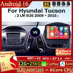 Android 16 WIFI 4G Carplay DSP Car Radio For Hyundai Tucson 2 LM IX35 2009 2010 2011 2012 2013 2014 2015 Multimedia Player GPS