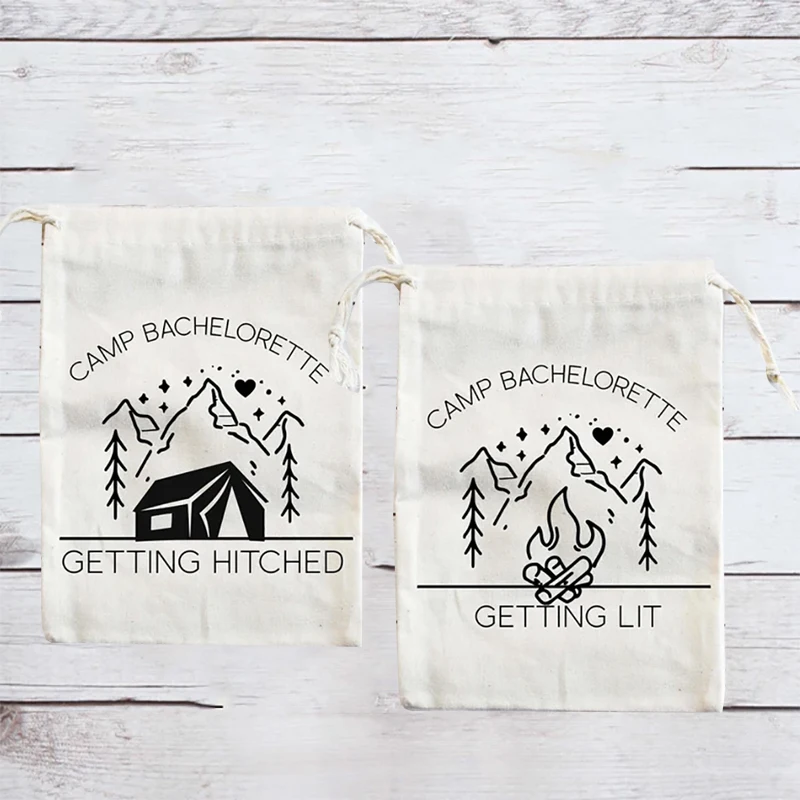 

5pcs Getting Hitched Getting Lit hangover kit bags Wild and Free Camp Bachelorette hen Party Glamping bridal shower wedding gift