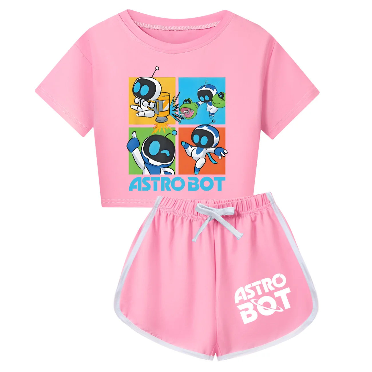 ASTROBOT verão crianças roupas anime impressão ternos da criança meninas conjuntos de jogo topo + shorts conjuntos terno esportivo casual conjuntos do bebê