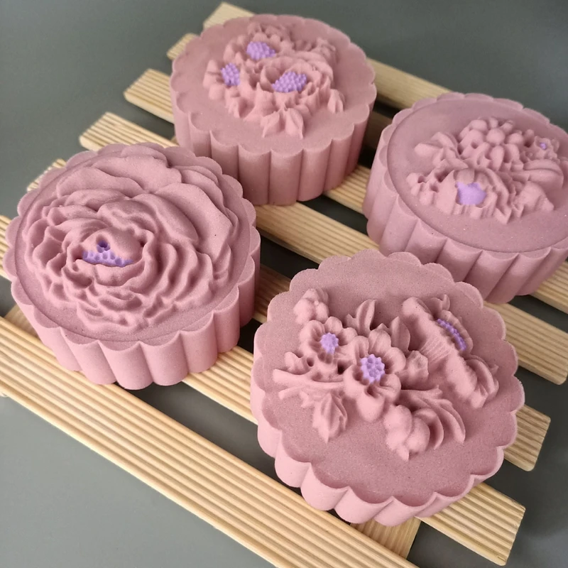 Kunststoff Mooncake Mold 100g Blume Stempel Keks Cookie Cutter Form DIY Fondant X5QB