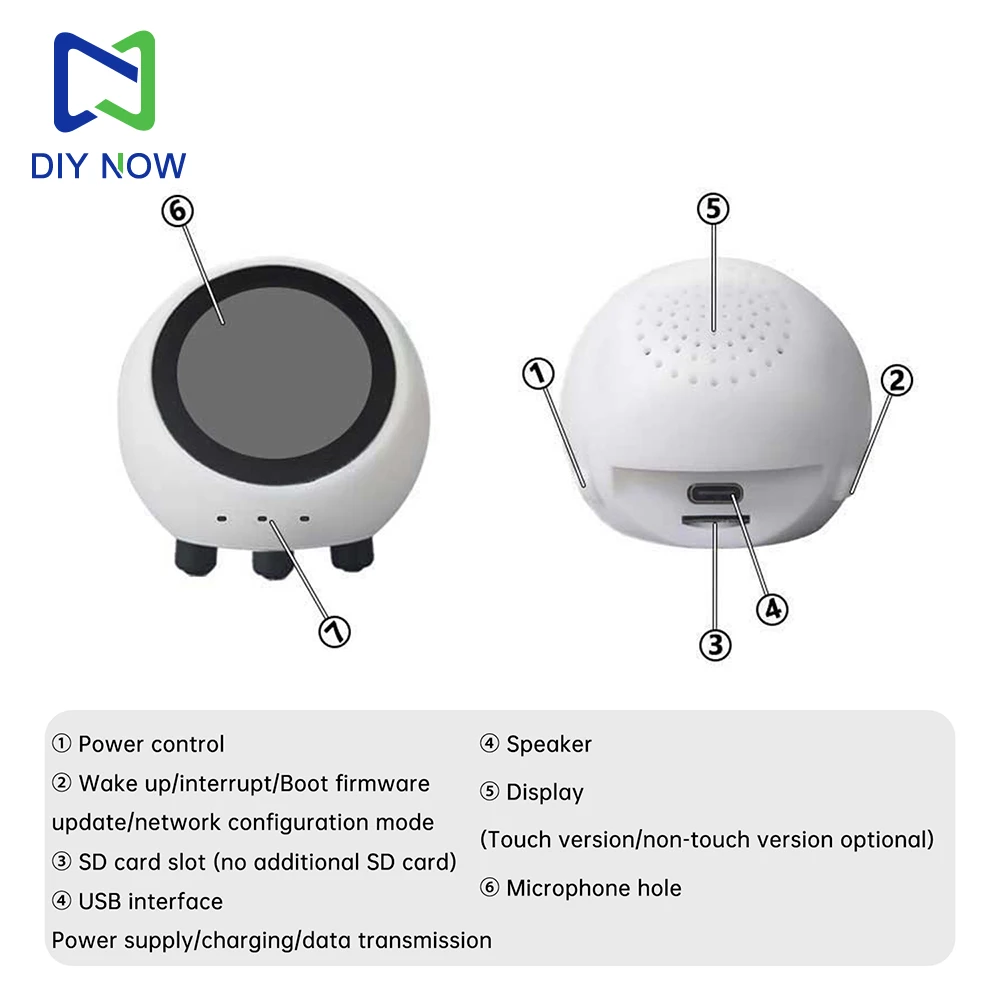 Compatible with xiaozhi DeepSeek AI Voice Robot Ball ESP32-S3 1.28 inch LCD N16R8 Development Board espHome Assistant Wifi Weather Station TimeClock Electronic EYE