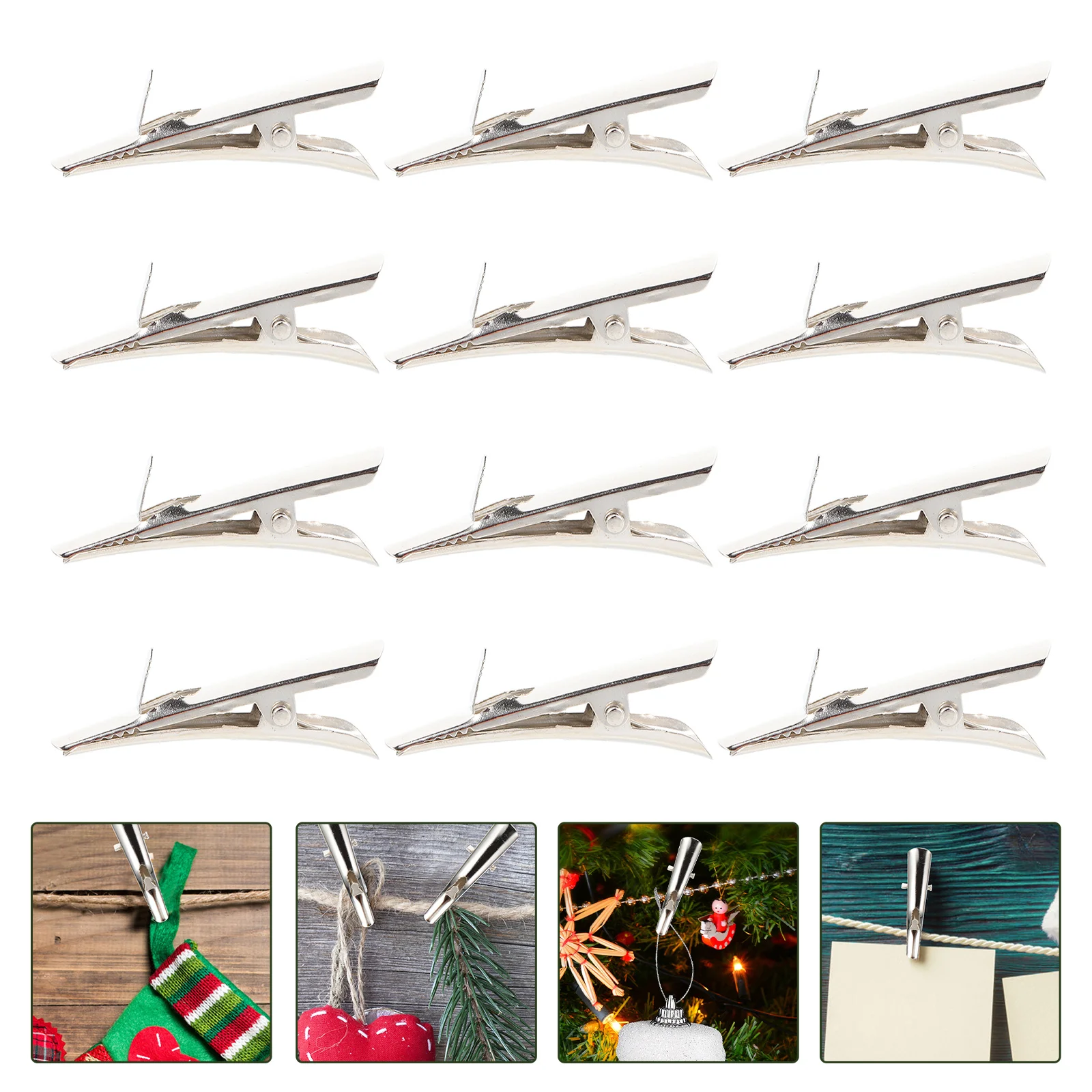 100 Pcs Tree Accessories Christmas Flower Clip Sprung Metal Crafts Ornaments Iron