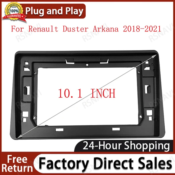 Car Radio Fascias Frame For Renault Duster Arkana 2018-2021 10 inch 2DIN Stereo Panel Wiring Harness Power Cable Canbus Decoder