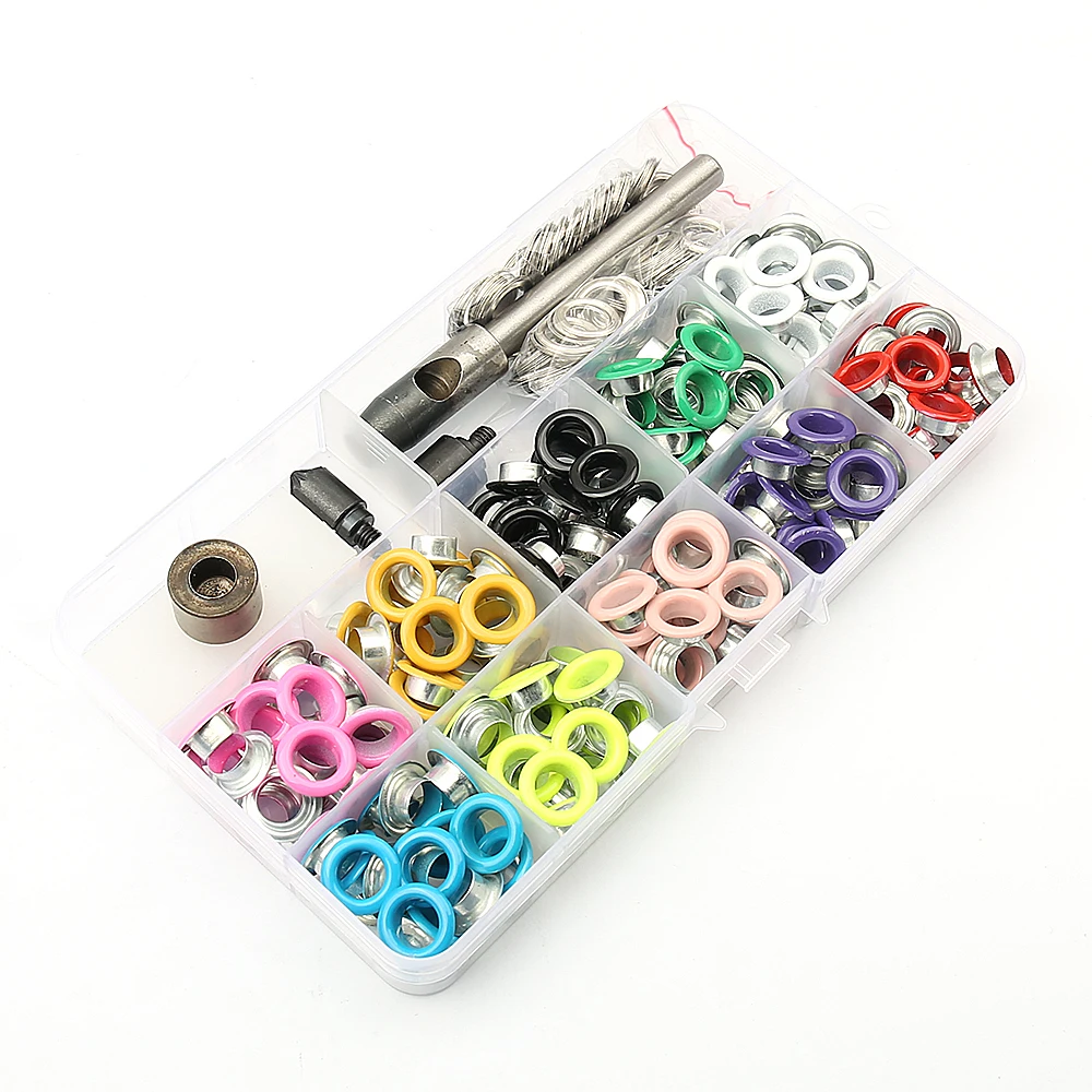 3-10mm Punching Tool Color Metal Eyelets Hammer Tapping Tool Leather Grommet Round Eye Rings DIY Shoes Belt Scrapbooking