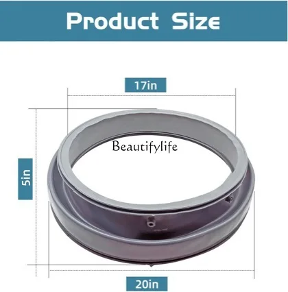 WH08X23479 Washing machine door gasket, front loading washing machine door