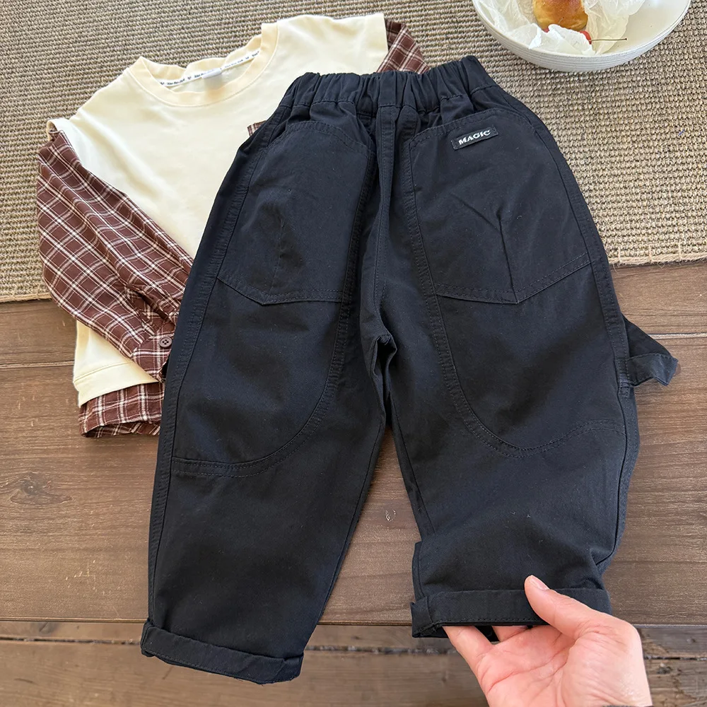 Childrens Pants Spring and Autumn New Style Western-style Korean Version Daily Versatile Fashion Casual Loose Work Pants