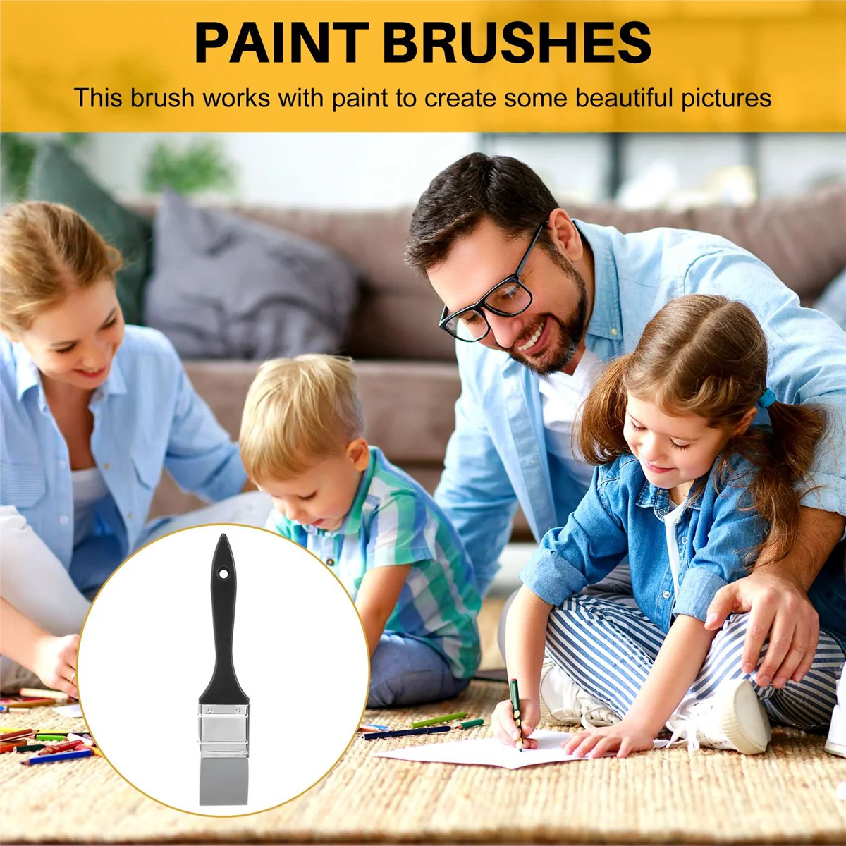 Silicone Color Shaper Brush Wide Firm Flat Silicone Paint Brush Flexible Acrylic and Water Based Painting Tool, 1.5