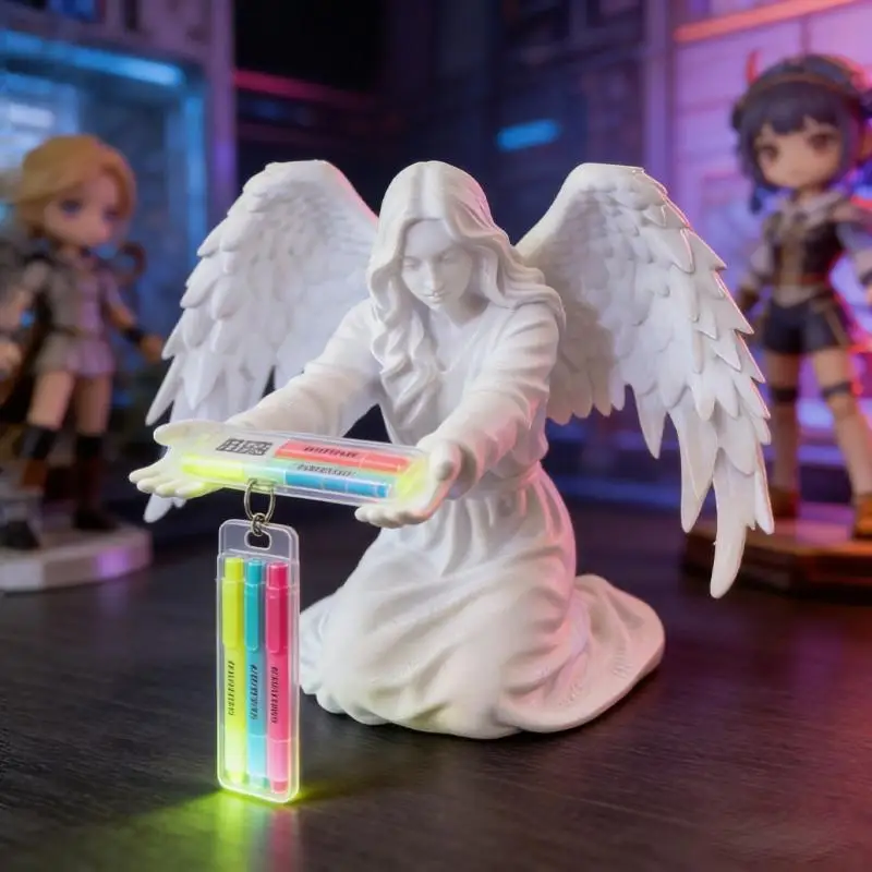 Charming Angel Design 3D Printed Pen Stand for Office and Home Desktops