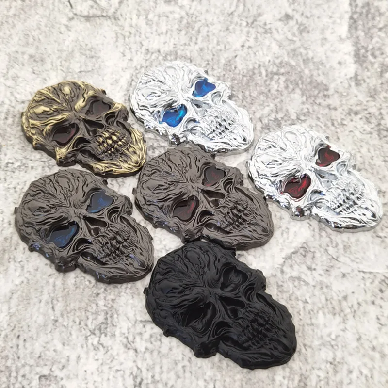 

High-quality Modification Metal 3D Skull Stereoscopic Car Stickers Skull Element Body DecorationScratch Covering Car Accessories