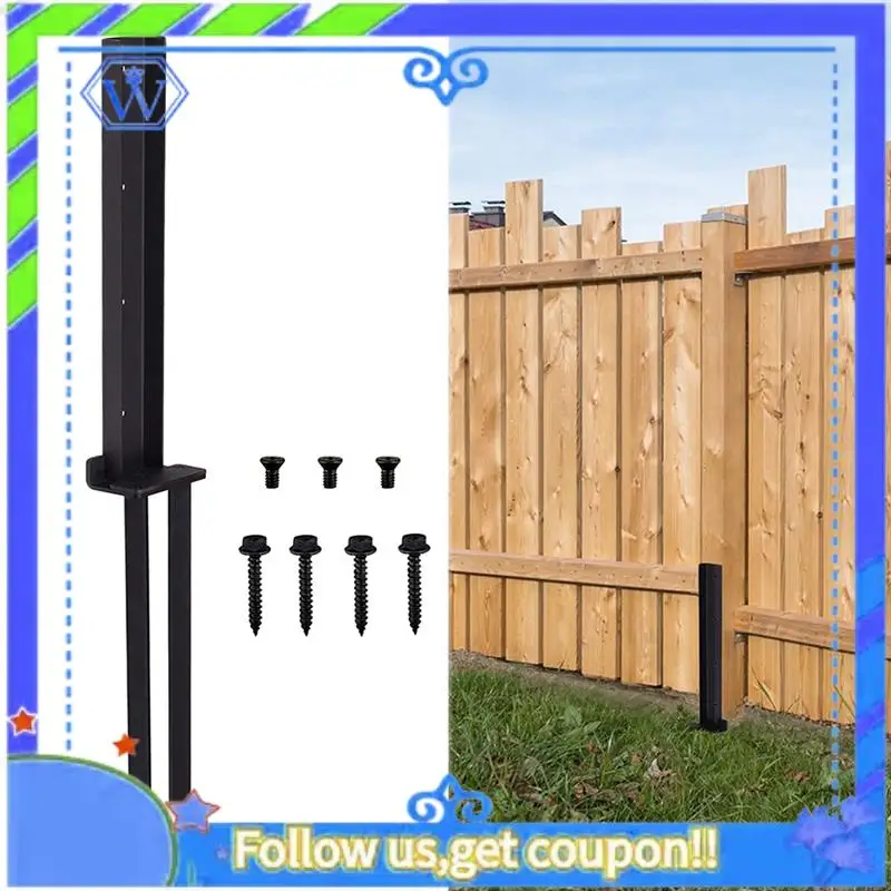

Easy To Use 2PCS Fence Post Anchor Kit Heavy Duty Steel Fence Post Repair Stakes Fence Post Anchor Ground Spike For Repairing