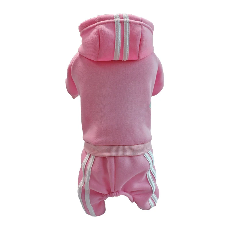 Pet Clothes Pet Clothing Autumn and Winter Padded Hooded Pet Four Legged Sweatshirt for Cats and Dogs