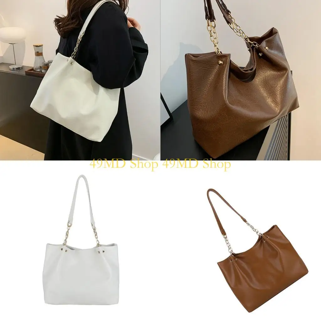 49MD Practical PU Shoulder Purse Multi Compartment Lightweight Spacious Daily Use Bag