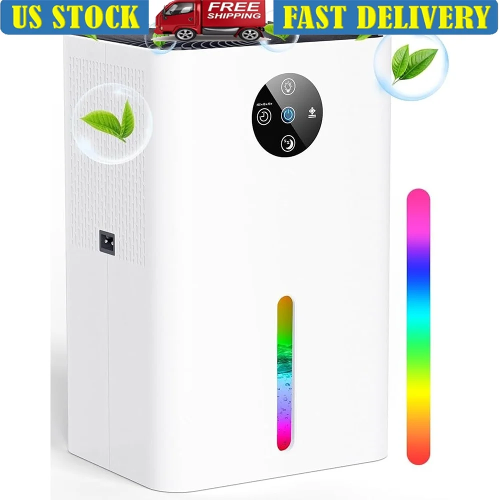 كفاءة 63 أوقية مزيل الرطوبة المحمولة تصميم هادئ السيارات اغلاق تذويب ضوء الموقت مناسبة المنزل الطابق السفلي RV