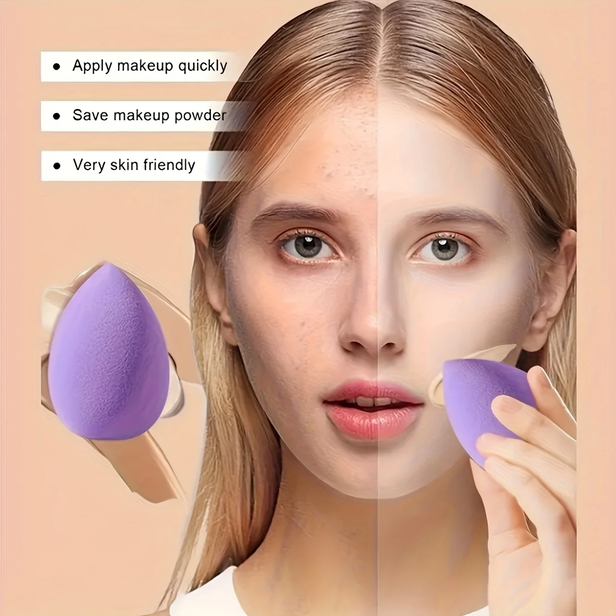 3/30개 멀티컬러 메이크업 스펀지 뷰티 파우더 퍼프 습식 및 건식 겸용 울트라 소프트 뷰티 블렌더 자연스럽고 완벽한 적용