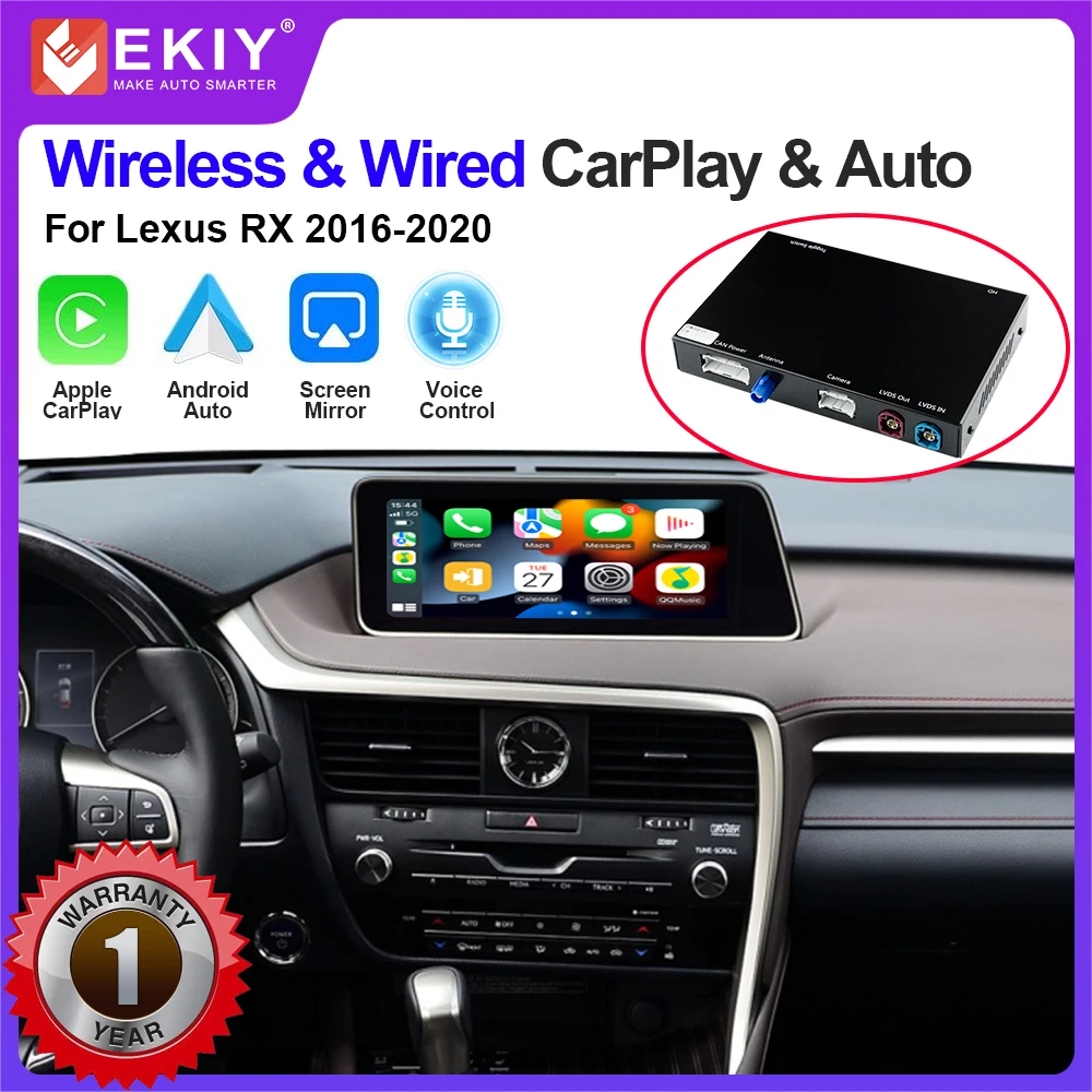 

EKIY Wireless CarPlay Module For Lexus RX 2016-2019 With Android Auto Mirror Link AirPlay Car Play Functions Siri Voice