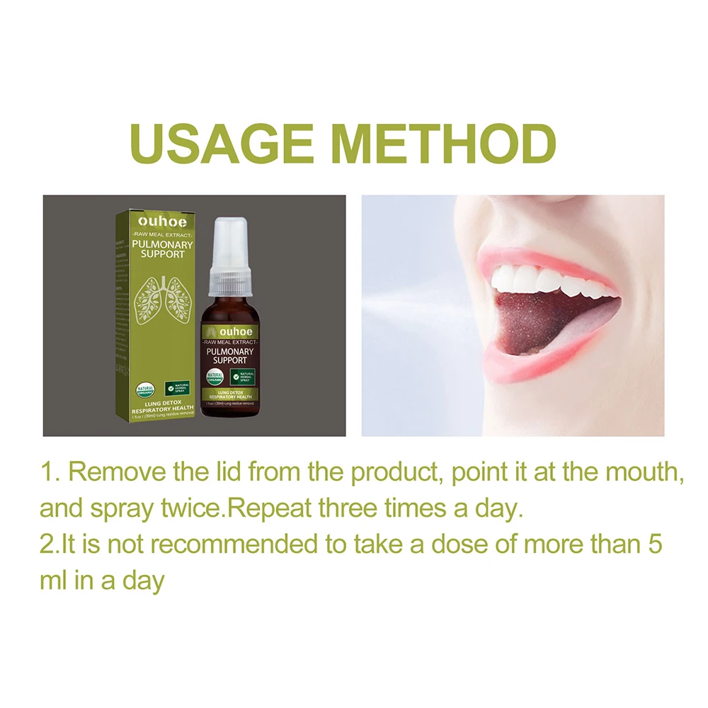 30ml Herbal Oral Spray Relieves Phlegm Dry Throat Itching Fresh Breath Cough Relief Personal Health Care