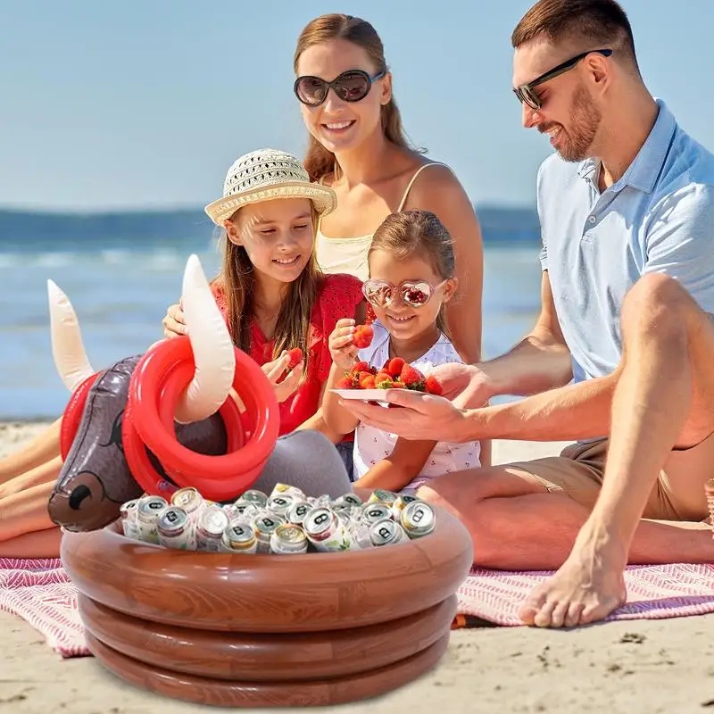 Inflatable Drink Cooler Ice Bucket Drink Cooler Bull-Shaped Party Decorations For Summer Barbecues Gathering Sport Birthday
