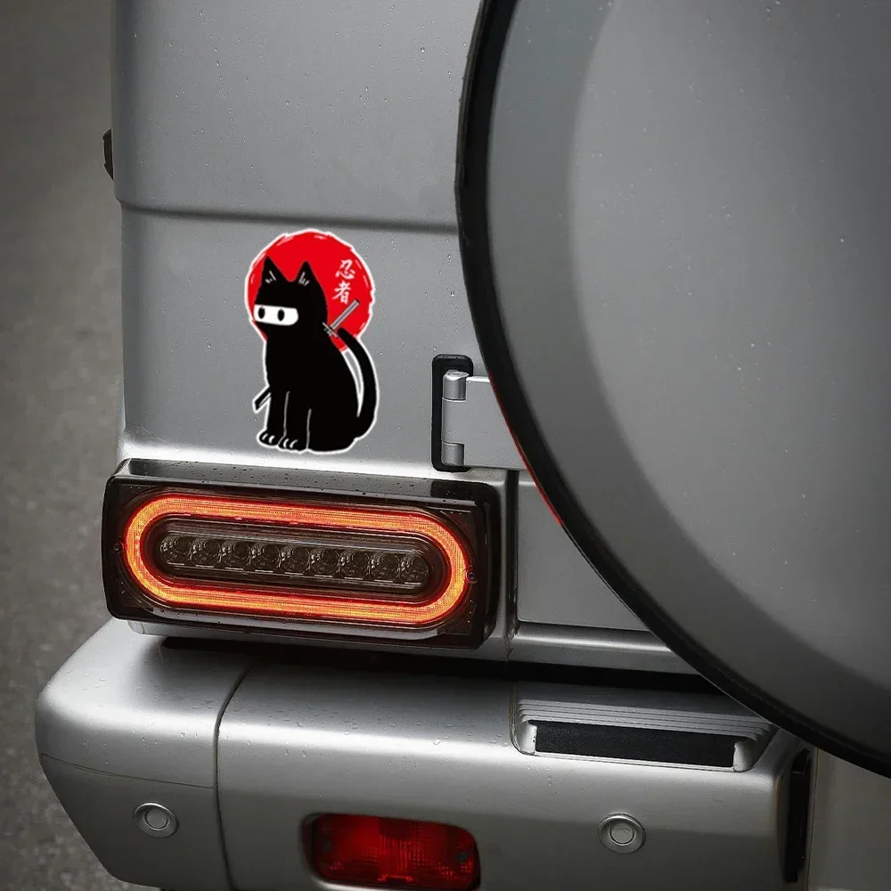 1 قطعة النينجا القط JDM نمط ملصقات السيارات مقاوم للماء للدراجات النارية خزان الوقود مضحك دائم لاصقة تزيين الشارات اكسسوارات السيارات #4