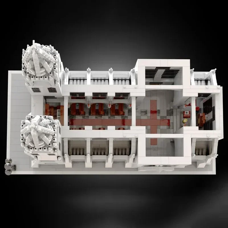 Moc bloco de construção catedral gótica modelo tecnologia tijolo diy montagem modular cidade vista rua brinquedo para presente do feriado