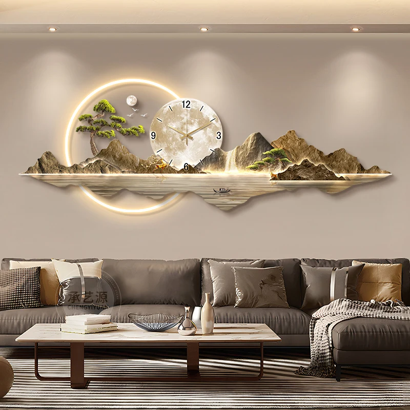 Large Led Wall Clocks Art Mural Luxury Wooden Restaurant Nordic Minimalist Wall Watch Fashion Relogio De Parede Room Decorations