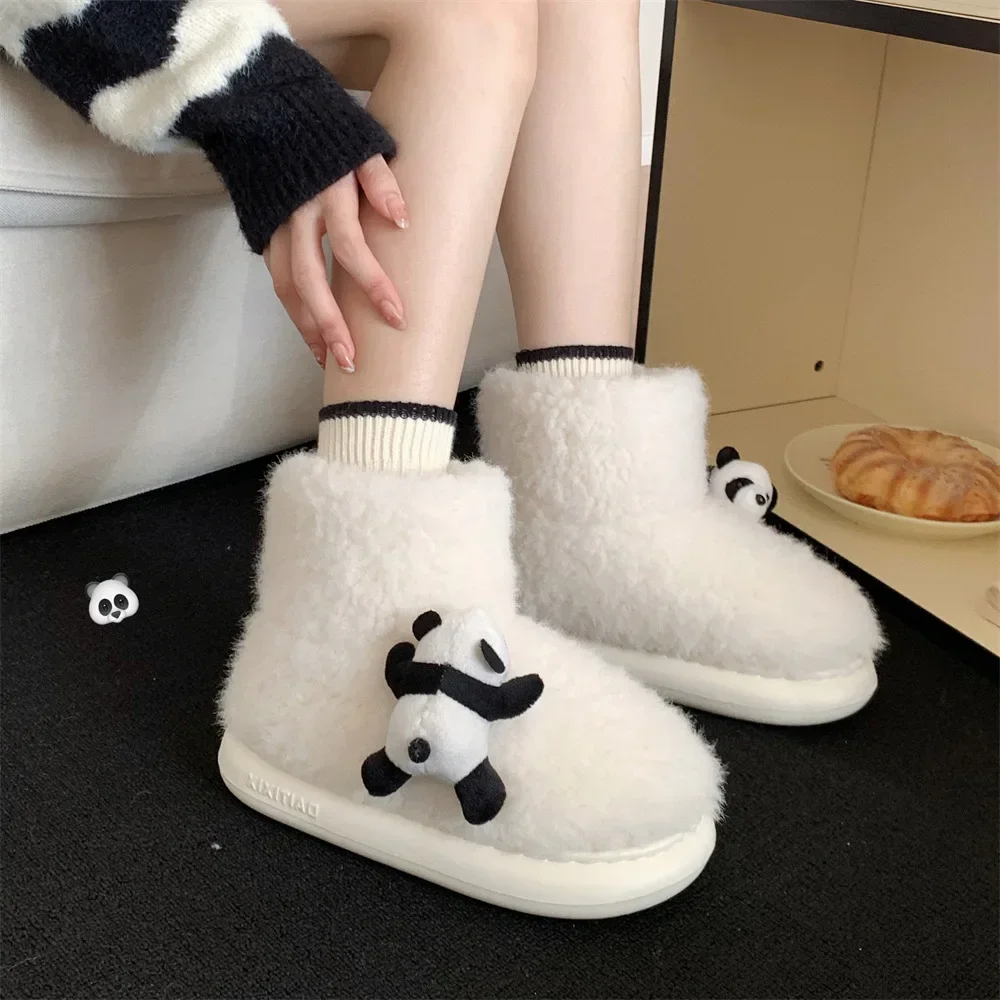 Warm Fleece Thickened Bumping Bear Short Cartoon Boots Women's Winter New Creative Lamb Wool Northeast Cotton Shoes Tide