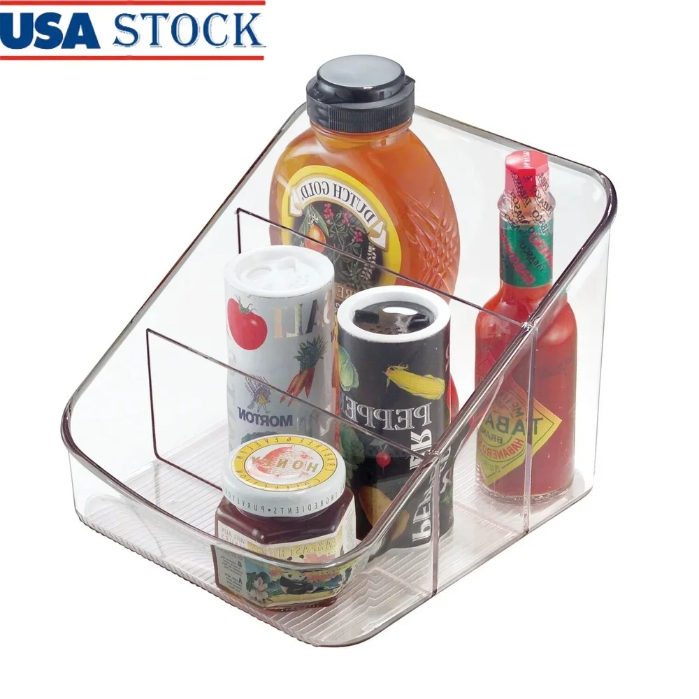 

3-Tier Packet Organizer Bin Clear Plastic Storage Tea Bags Coffee Sweeteners Cocoa Mix Countertop Bathroom Office Use