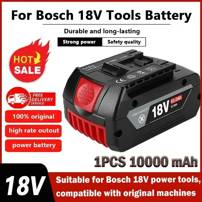 

High capacity 18V 10.0Ah Battery Original for Bosch 18V Professional GBA GBH GSR GSB BAT618 BAT609 BAT620 Replacement Battery