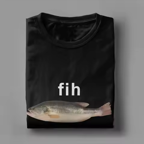 Funny Fih Fish Meme T Shirt Summer T Shirts for Men Harajuku Casual Tee Shirt Short Sleeve Street Style Y2K Funny Clothing