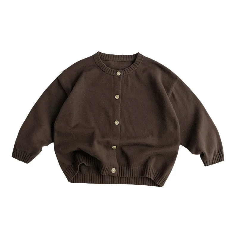 

Retro color series ~ Pure cotton knitted cardigan, Korean-style spring and autumn children's sweater, stylish boys' coat