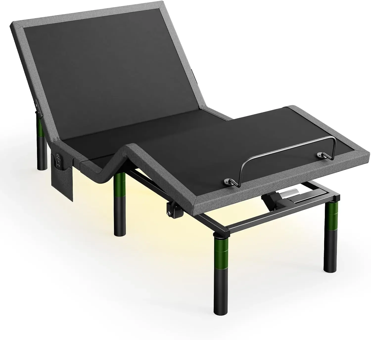 إطار قاعدة سرير MS01 Twin XL قابل للتعديل، 4 منافذ USB A&C قاعدة سرير قابلة للتعديل مع إضاءة ليلية تحت السرير، تجميع سريع لمدة 3 دقائق