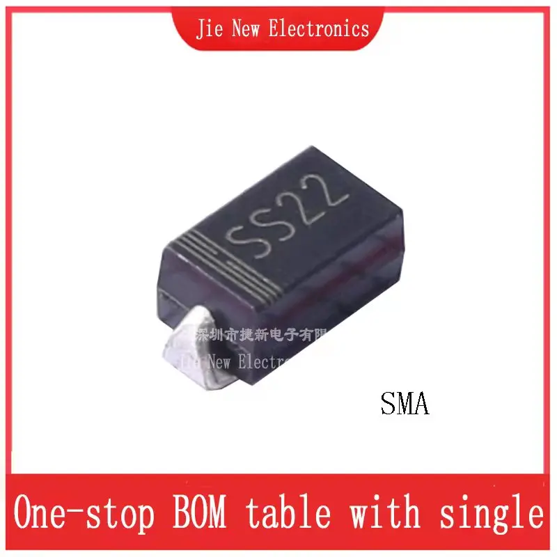 100PCS ES1A ES1B ES1G SS12 SS120 SS18 SS22 SS28 SS220 SS32 SS38 SS315 SS320 SS510 SMA Schottky Diode DO-214AC