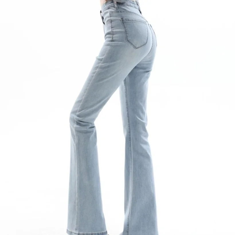 2023 Spring/Summer New Light Color Fashion Tall Jeans Design for Relaxed and Elastic Temperament Flare Pants