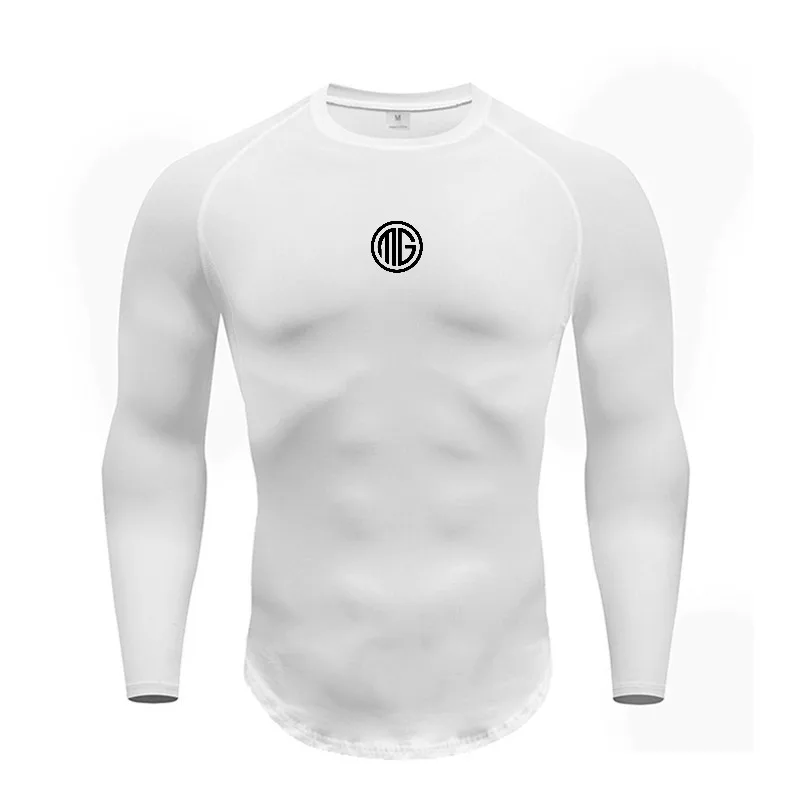 Compression Tight Elastic Long Sleeve T-shirts Men Casual Sport Fitness Shirts Autumn Quick Dry Gym Bodybuilding Muscle Clothing