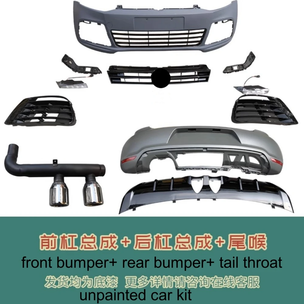 

For Volkswagen vw POLO 2018-2018 Modified Unpainted Front Rear Bumper Grille fog Lamp Rear Lip Tial Throat Assembly