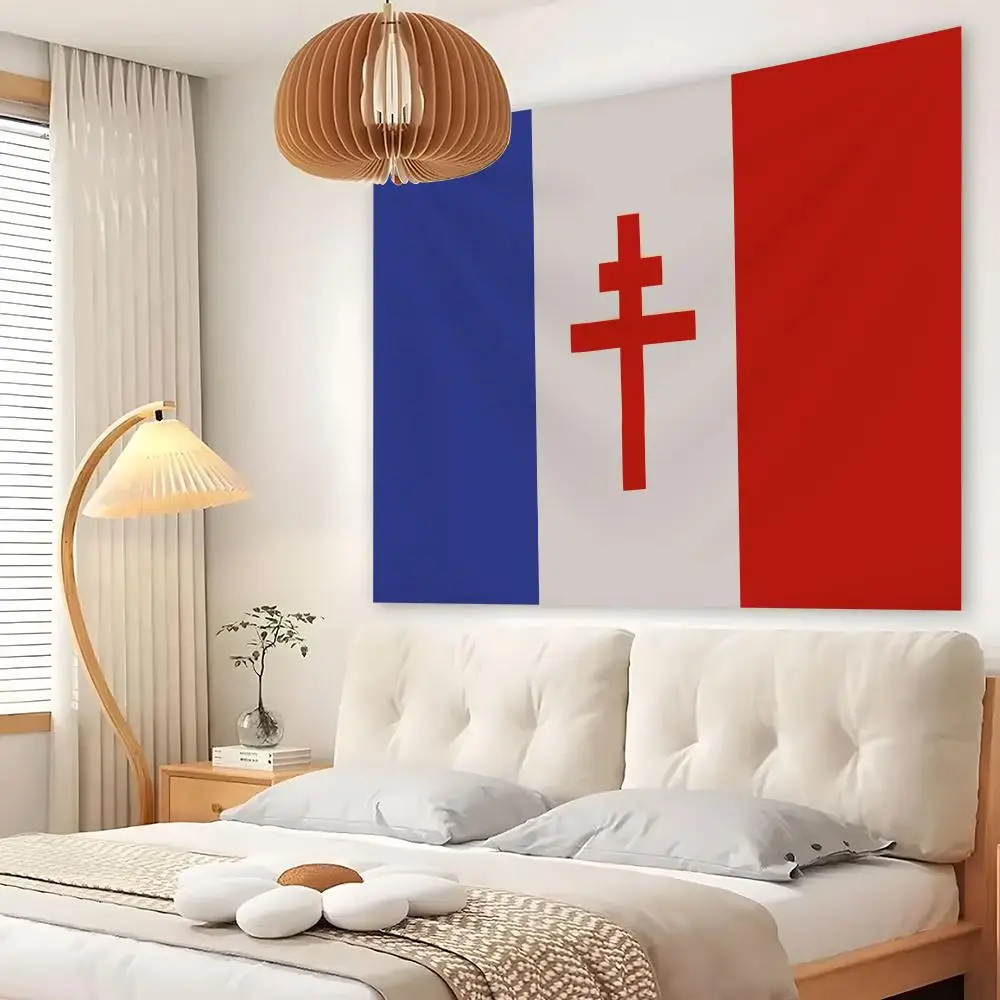 Free France 1940-1944 Tapestry Living Room Bedroom Wall Decor Wallpaper Backdrop Cloth With Clips