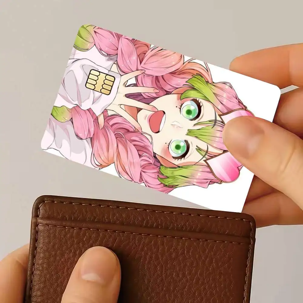Anime Kanroji M-Cute M-Mitsuri Credit Card HD Stickers Small Chip Waterproof Sticker Game Card Decal Gift