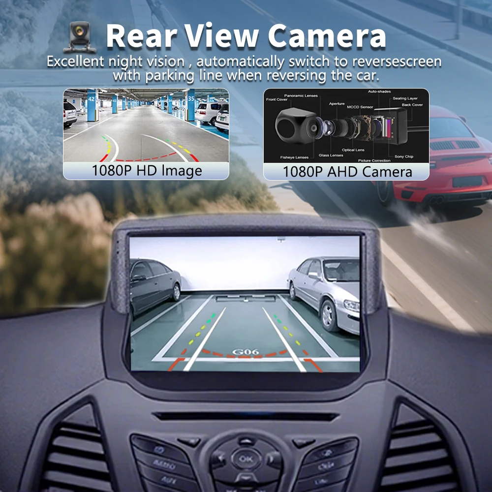 Qualcomm Android 16 2K Screen Car Radio Carplay Auto Multimedia Player For Ford Ecosport 2013-2017 DSP Autoradio Stereo GPS 4G
