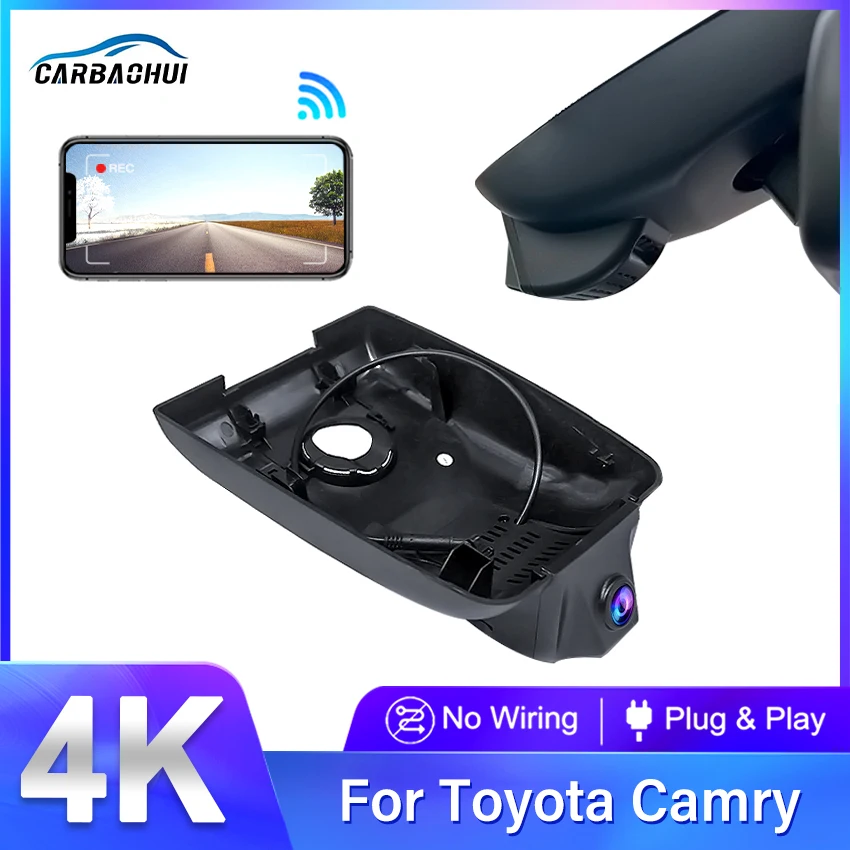 

4K 2160P Plug And Play Easy Installation Wifi Car DVR Video Recorder For Toyota Camry 70 V70 XV70 SE XLE Hybrid 2018 2019 2020