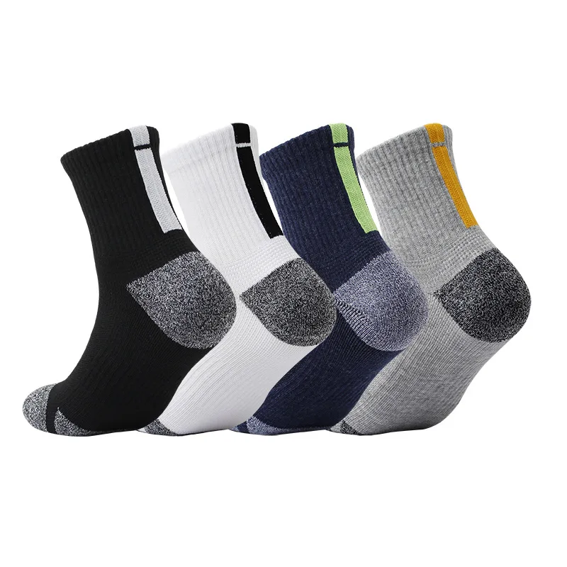 

Men's Socks Thicken Bottom Sweat-absorbent Breathable Sports Socks Men Male Color Matching Casual Streetwear Middle Tube Socks