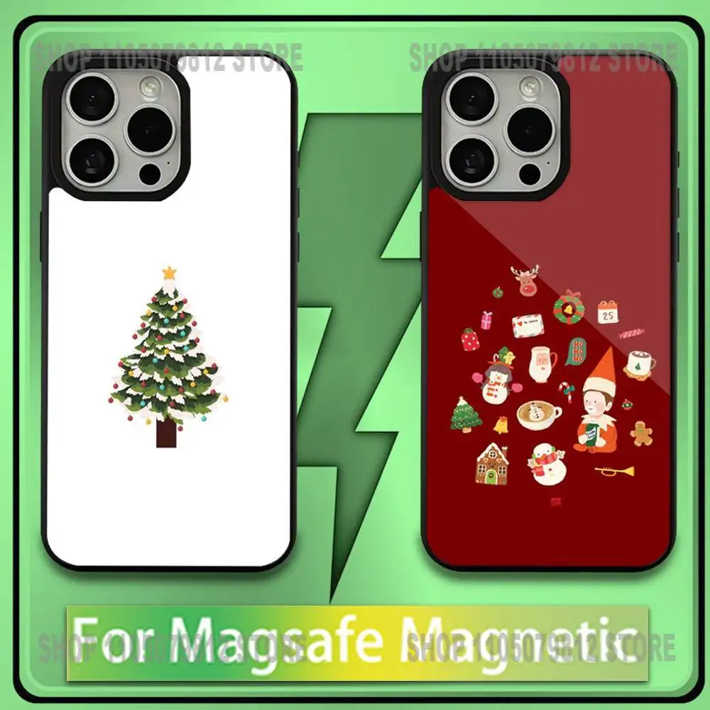 

Festive Christmas Tree Graphic Phone Case For iPhone17,16,15,14,13,12,11,Plus,Pro,Max,Mini Magesafe Magnetic Wireless Charge